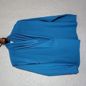 Helene St. Marie Teal Blouse